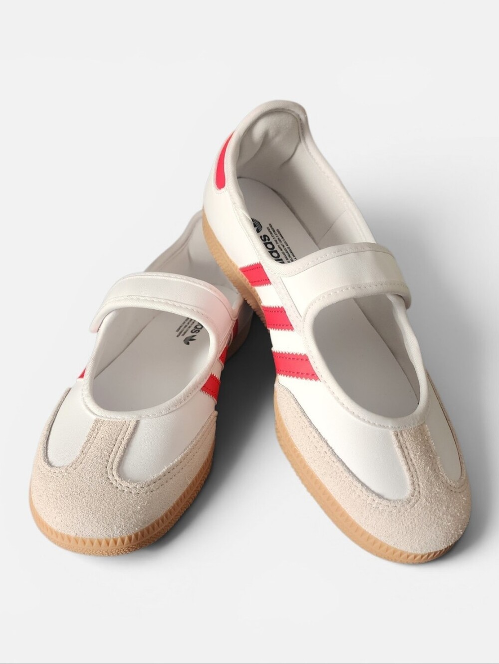 adidas White and Pink Women's Mary Jane Sneakers - Picture 5 of 9